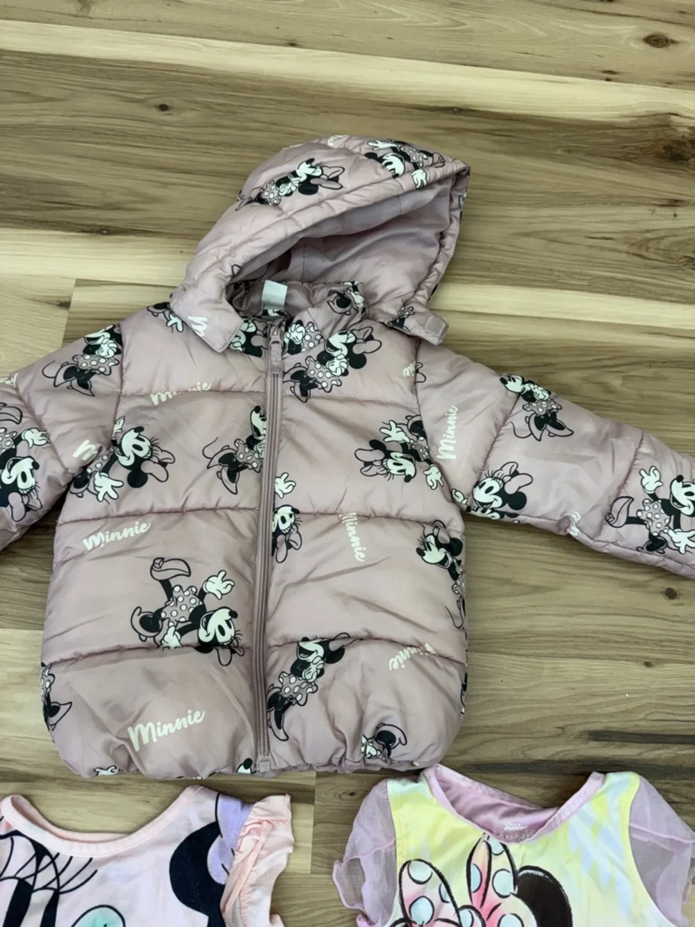 Minnie Mouse Pink Puffer Jacket & Minnie Dresses Set CC1